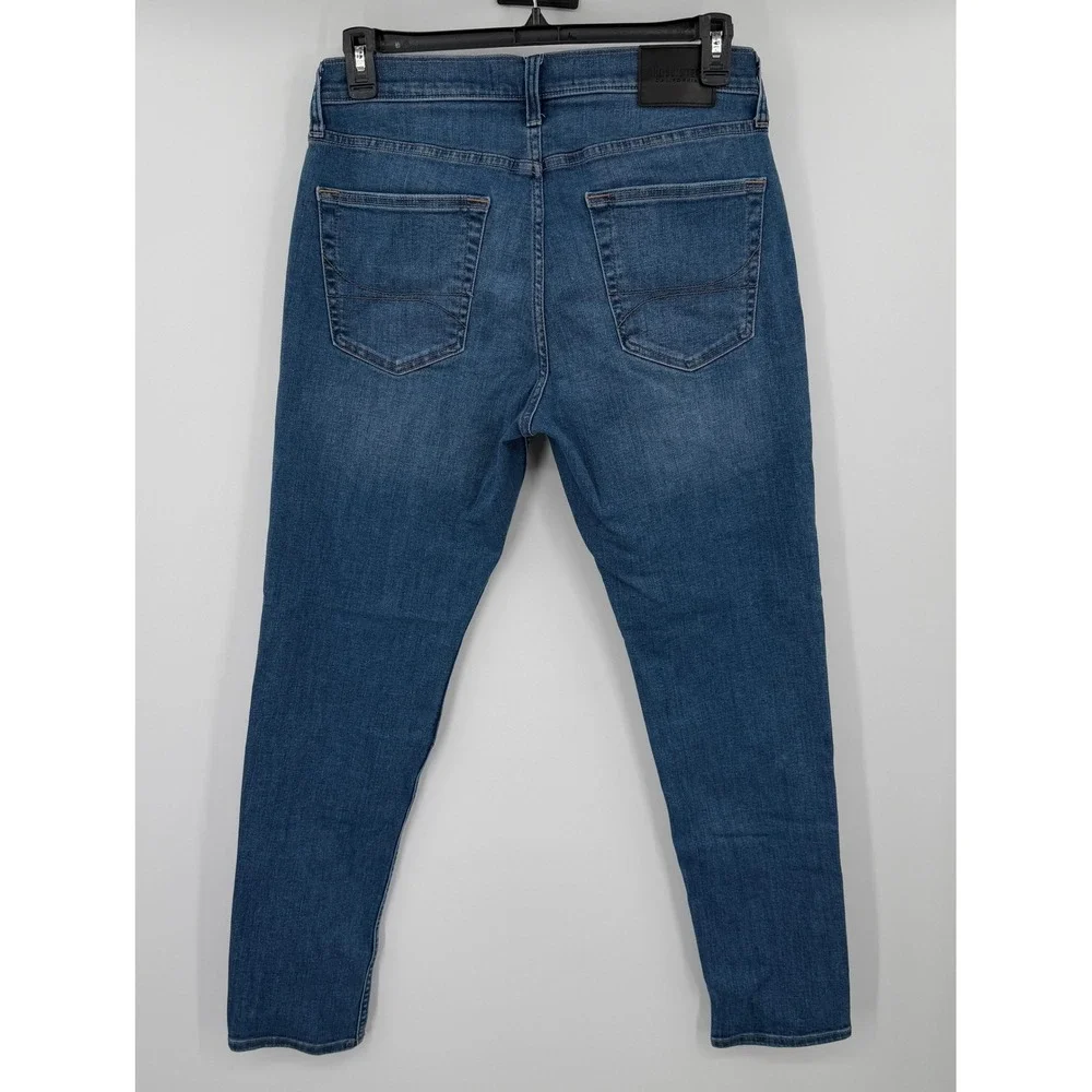 Hollister Taper Advanced Stretch Patchwork Jeans Mens 33x32 Medium Wash Blue